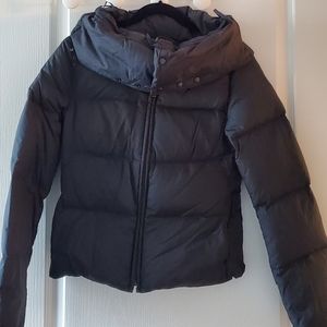 Add Down Black Cropped Winter Jacket Coat Size 4